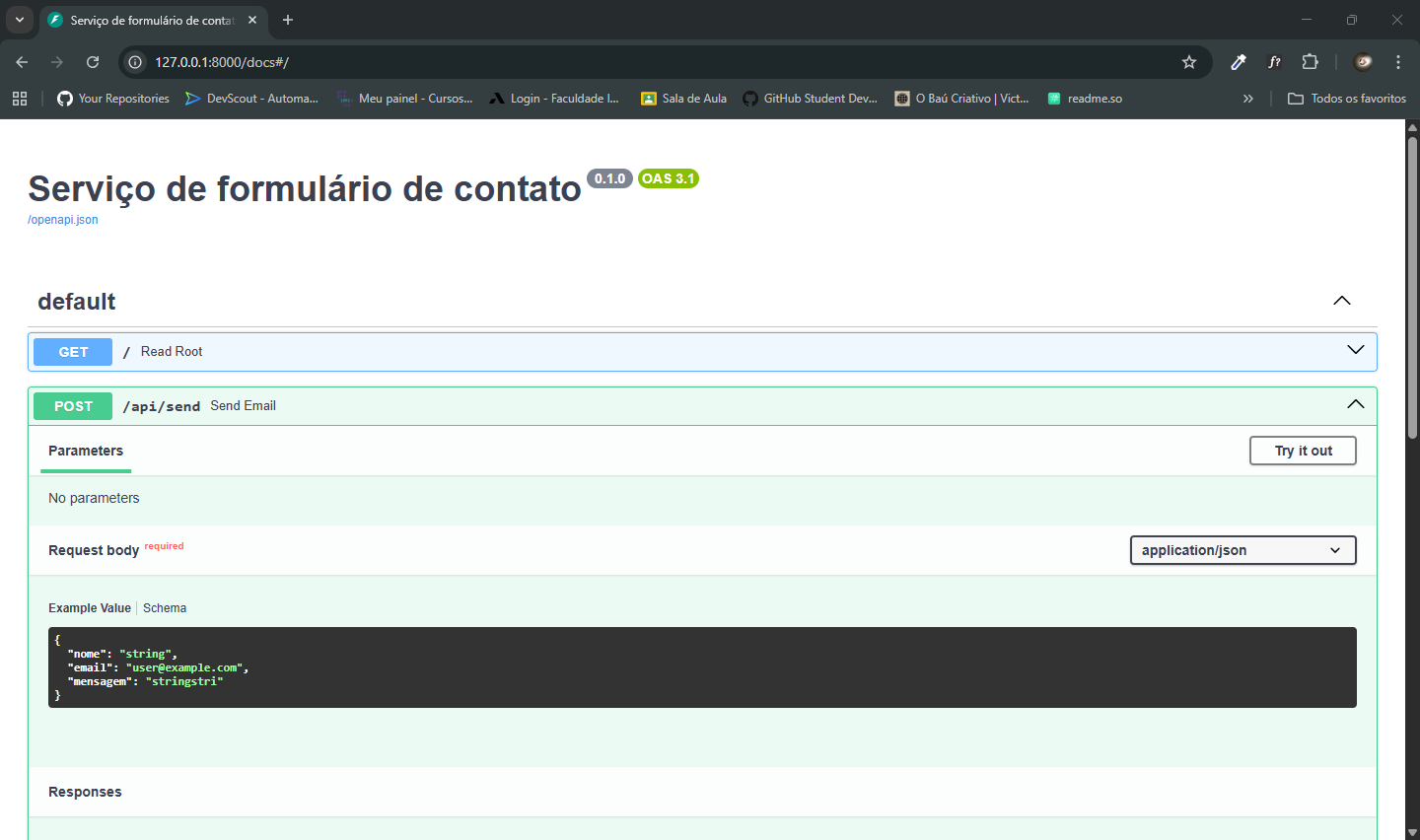Documentação Swagger da API