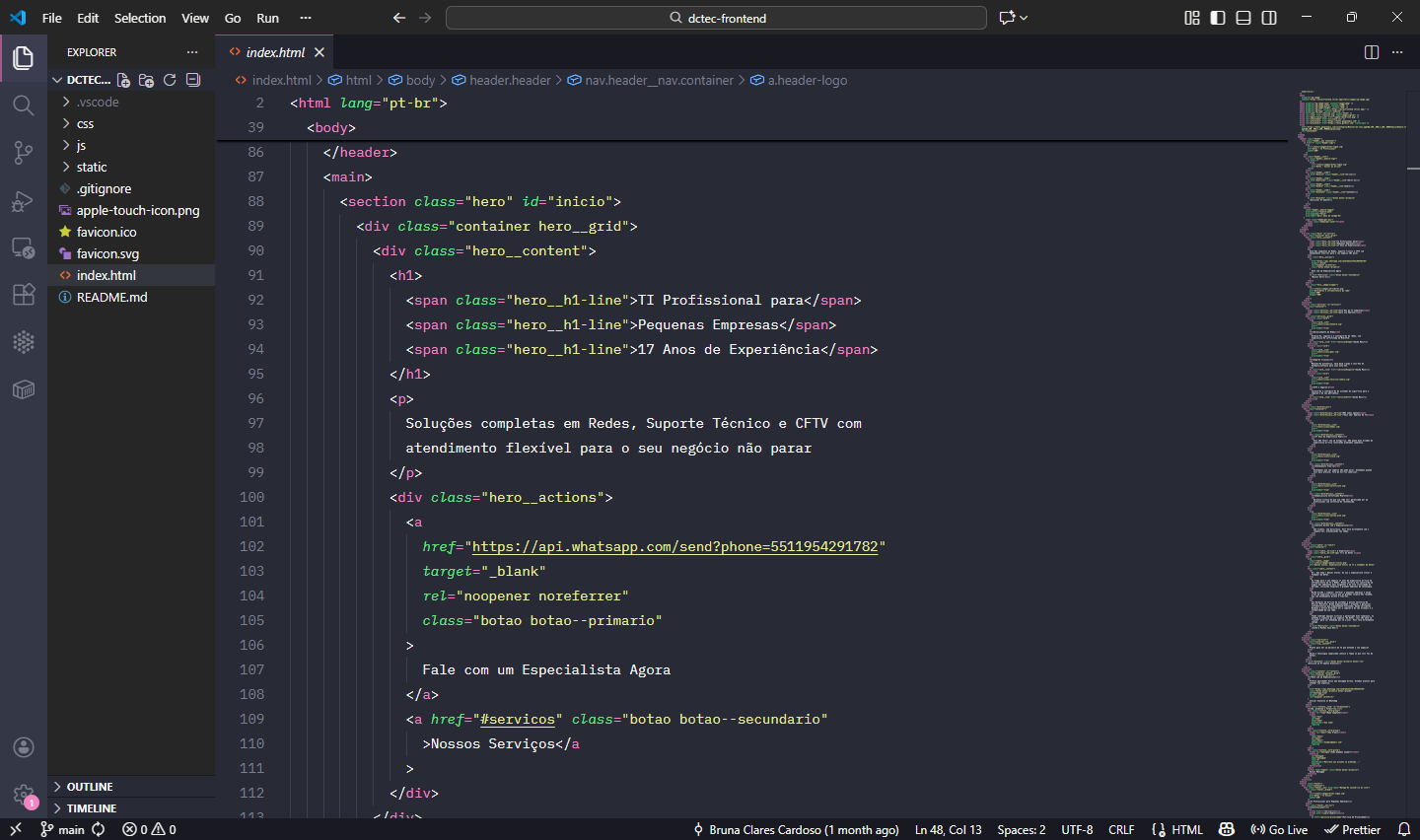 Landing Page da DCTec